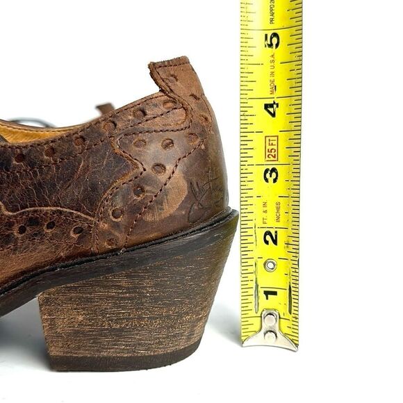 John FLUEVOG ADRIANA LOIS Brown Leather Lace Up Western Shoes Ankle Booties 6 - Picture 16 of 16